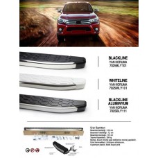Боковые пороги Blackline (2 шт., алюминий) для Toyota Hilux 2015- гг