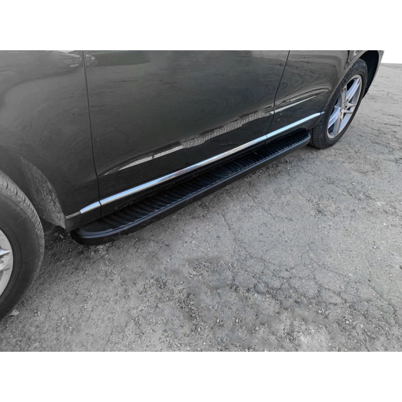Бокові пороги Tayga Black (2 шт., алюміній) для Ауди Q5 2008-2017 рр