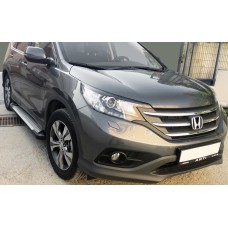 Бокові пороги Allmond Grey (2 шт., алюм.) для Honda CRV 2012-2016 рр