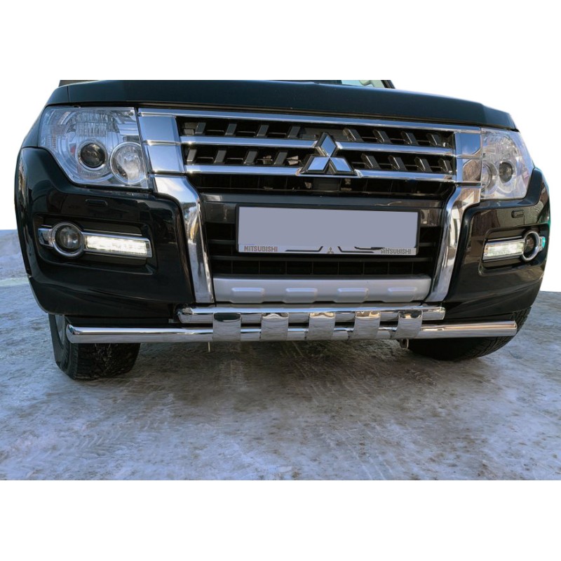 Передняя защита ST015 (нерж.) для Mitsubishi Pajero Wagon IV