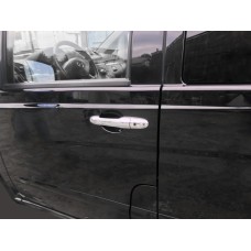 Накладки на ручки (нерж) 3 шт, OmsaLine - Итальянская нержавейка для Mercedes Viano 2004-2014 гг