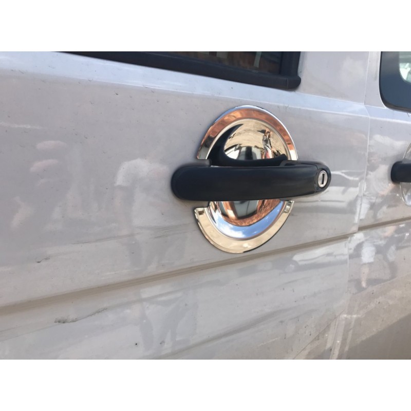 Мильнички під ручки (3 шт, нерж) Carmos - Турецька сталь, 3 шт для Volkswagen Caddy 2004-2010 рр