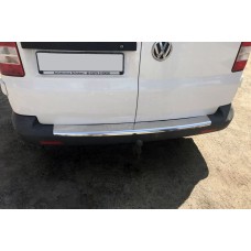 Накладки на задний бампер с загибом (Carmos V1, сталь) для Volkswagen T5 Multivan 2003-2010 гг