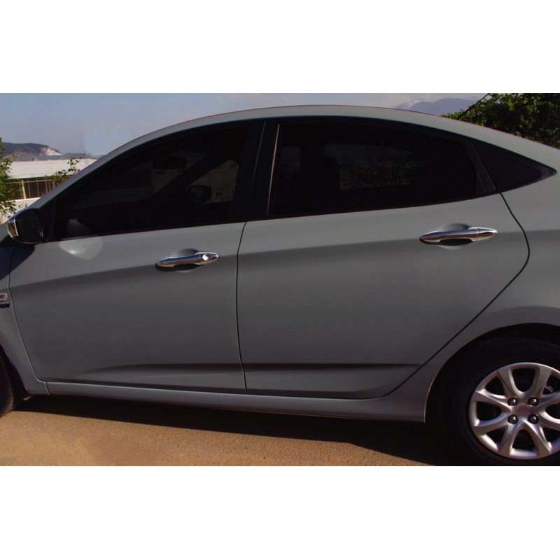 Накладки на ручки (4 шт, нерж) OmsaLine - Італійська нержавійка для Hyundai Accent 2011-2017 рр