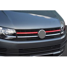 Накладки на решітку верхня 2015-2019 (2 шт, червоні) для Volkswagen T6