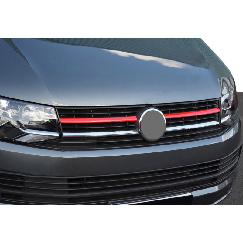 Накладки на решітку верхня 2015-2019 (2 шт, червоні) для Volkswagen T6