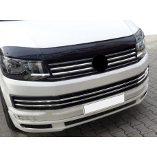 Накладки на решітку бампера 2015-2019 (6 шт, нерж) для Volkswagen T6