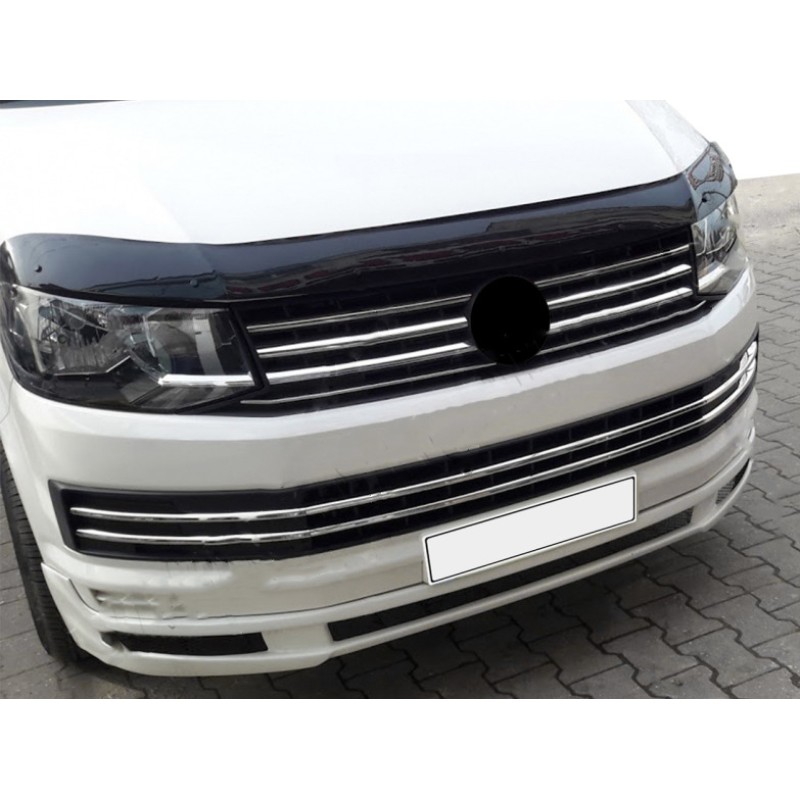 Накладки на решітку бампера 2015-2019 (6 шт, нерж) для Volkswagen T6