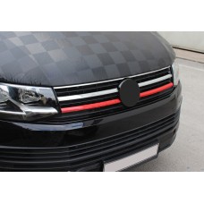 Накладки на решітку нижня 2015-2019 (2 шт, червоні) для Volkswagen T6