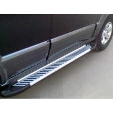 Бокові пороги Line (2 шт., алюміній) для Kia Sorento 2002-2009 рр