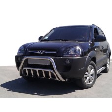 Кенгурятник WT002 (нерж.) для Hyundai Tucson JM 2004- рр