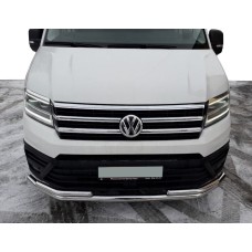 Передній захист ST085 (нерж) для Volkswagen Crafter 2016- рр