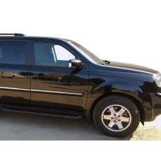 Бокові пороги Allmond Black (2 шт., алюміній) для Honda Pilot 2008-2015 рр
