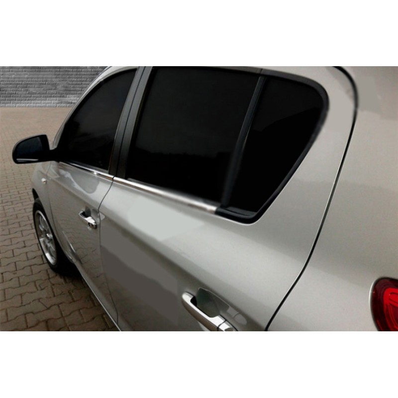 Нижні молдинги стекол (6 шт., Нерж) для Hyundai I-20 2008-2012 рр