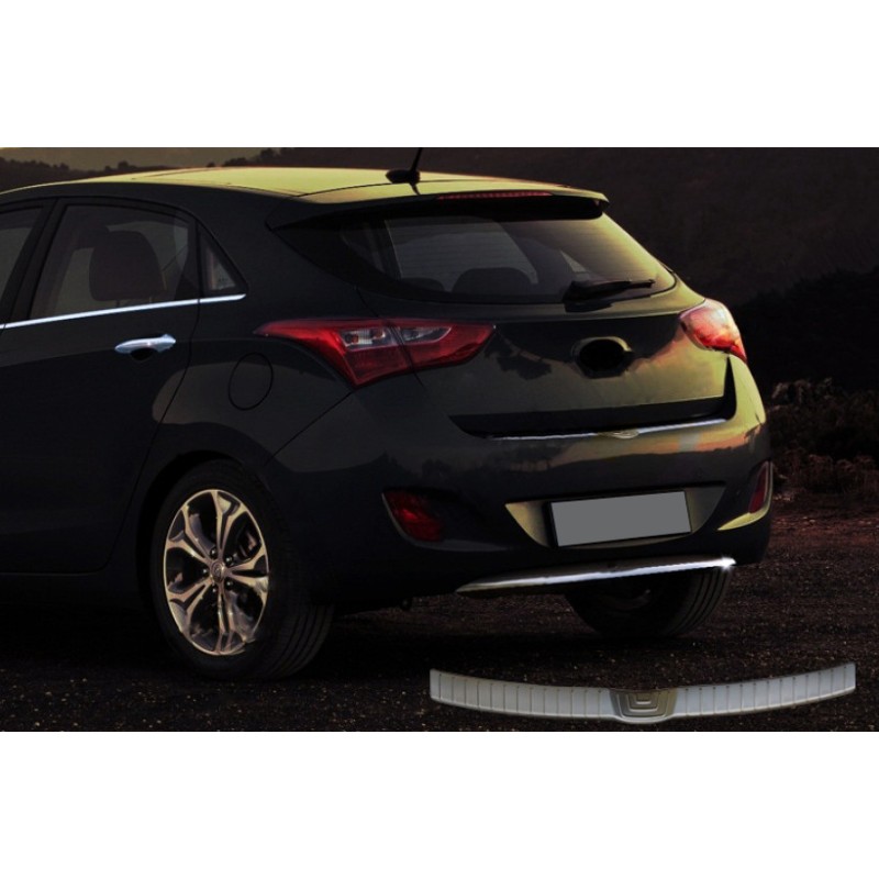 Накладка на задній бампер верхня (HB, нерж) для Hyundai I-30 2012-2017 рр