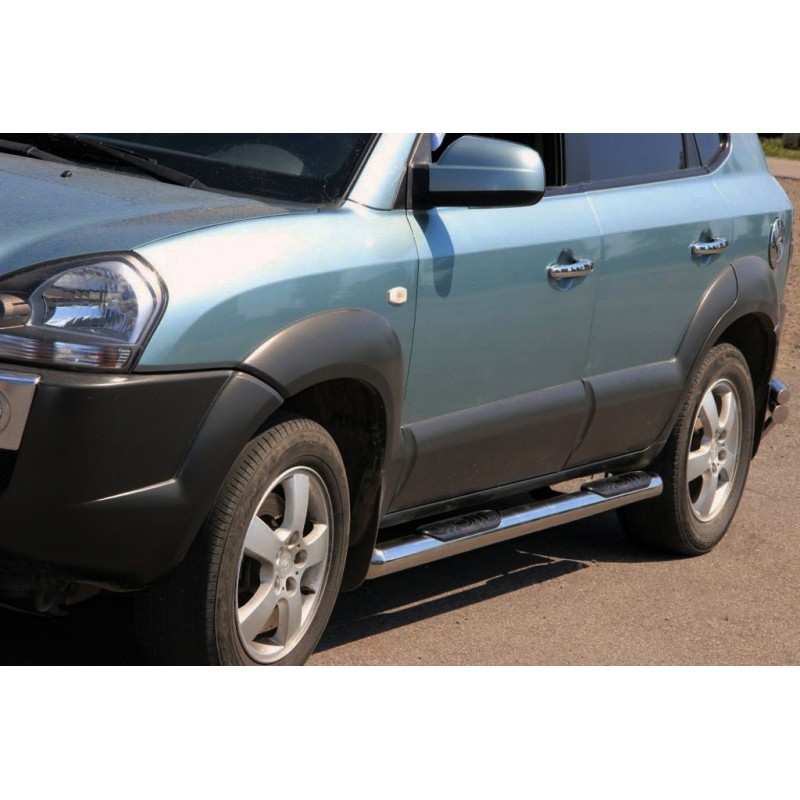 Бічні труби BB002 (2 шт., нерж.) для Hyundai Tucson JM 2004- рр