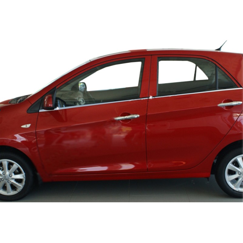 Окантовка вікон (4 шт, нерж) для Kia Picanto 2011-2016 рр