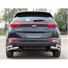 Задній захист куточки подвійні AK003-подвійний (нерж) для Kia Sportage 2015-2021 рр