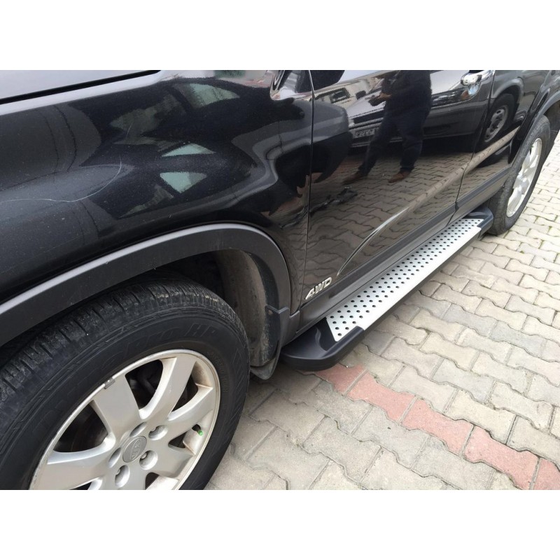Бокові пороги Allmond Grey (2 шт., алюм.) 2010-2013 для Kia Sorento XM рр