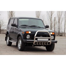 Кенгурятник QT007 (нерж.) для Lada Niva та Urban