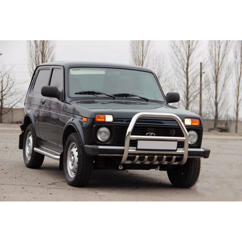 Кенгурятник QT007 (нерж.) для Lada Niva и Urban