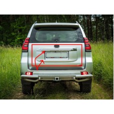 Хром планка над номером (дизайн 2018) Пластиковая накладка (ванная) для Toyota Land Cruiser Prado 150