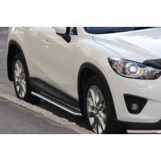 Бокові пороги KB001 (нерж) 60 мм для Mazda CX-3 2015- рр