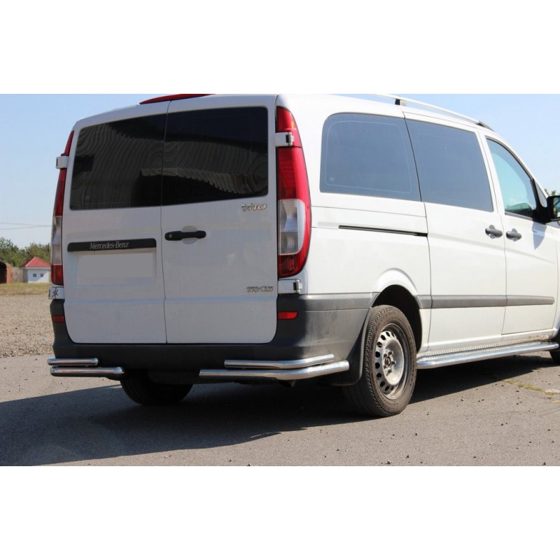 Задні куточки AK003-Double (2 шт, нерж) для Mercedes Vito W639 2004-2014 рр