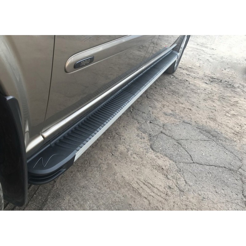 Бокові пороги Maya V1 (2 шт., алюміній) Довга (ExtraLong) для Mercedes Vito W639 2004-2014 рр
