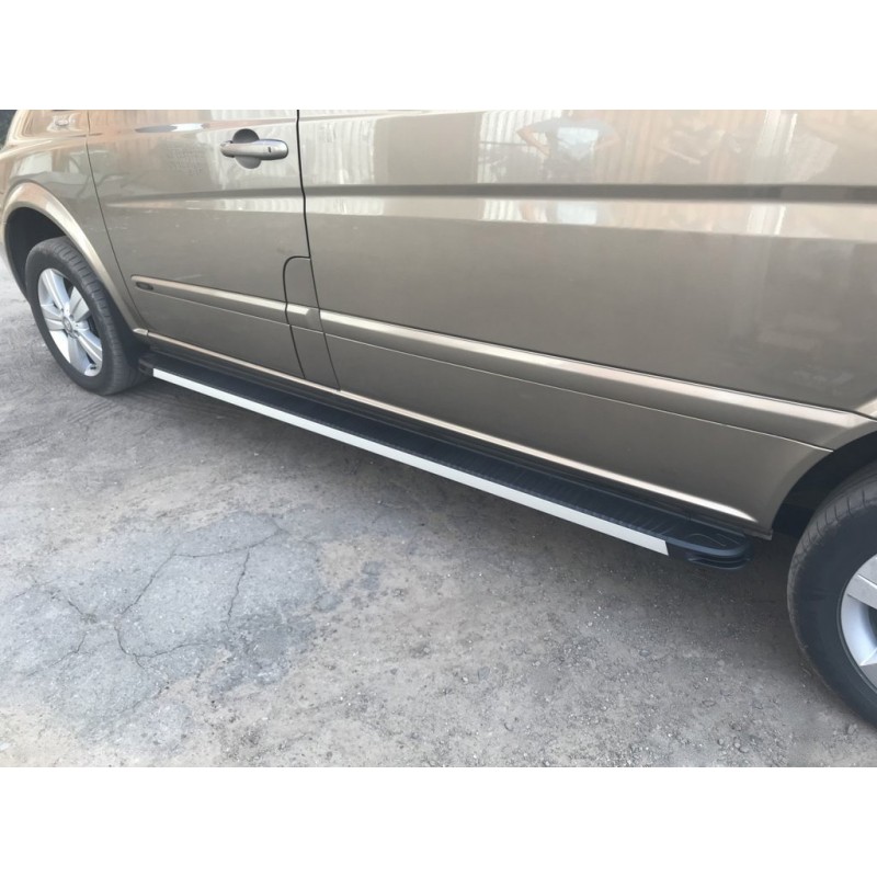 Бокові пороги Maya V1 (2 шт., алюміній) Довга база для Mercedes Viano 2004-2014 рр