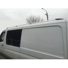 Рейлінги DD (алюміній) 265 см, Чорний, Пластикова ніжка для Volkswagen Crafter 2006-2016 рр