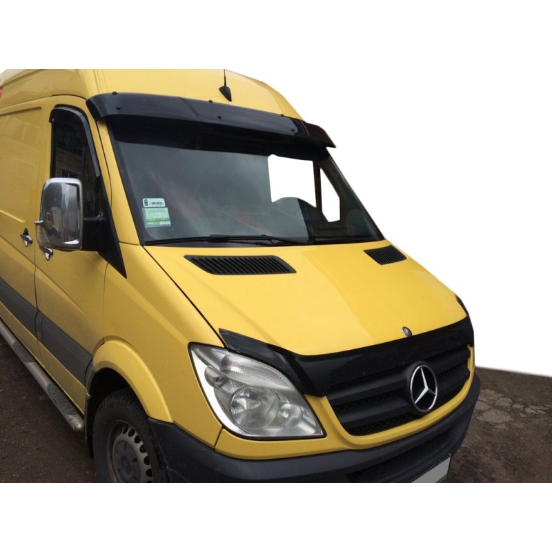 Козырек на лобовое стекло на раме V1 (черный глянец, 5мм) для Mercedes Sprinter W906 2006-2018 гг