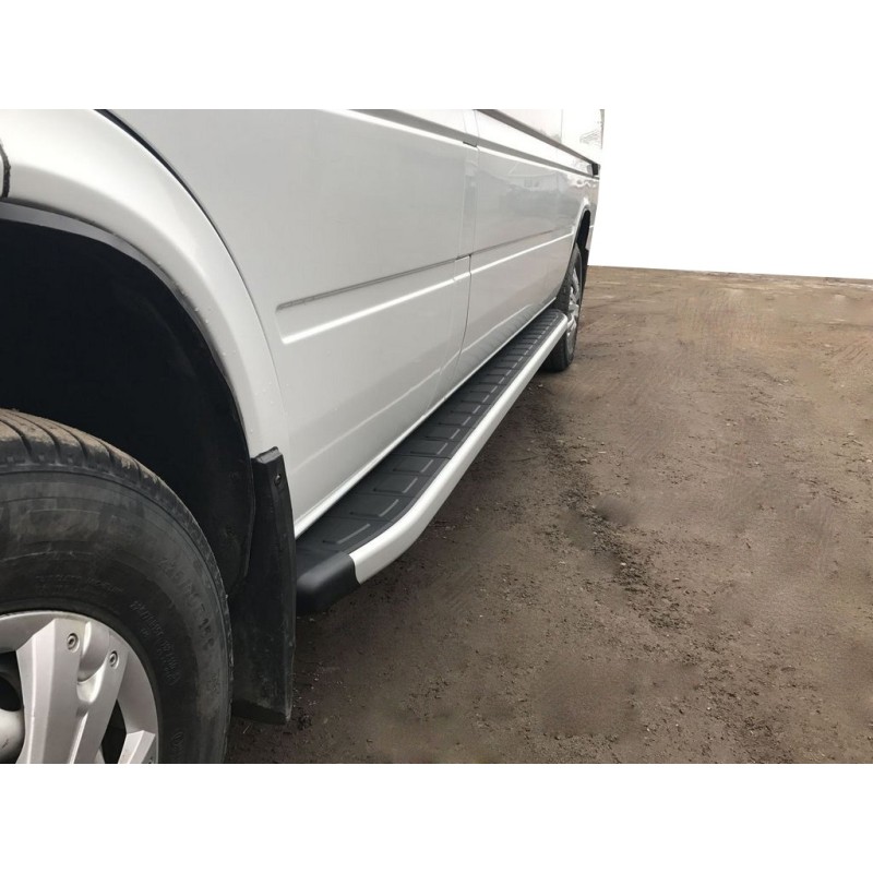 Бокові пороги Fullmond (2 шт, алюм) Довга база для Mercedes Sprinter W901/902/903/904/905 1995-2006 рр