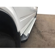 Бокові пороги Allmond Grey (2 шт., алюм) Довга база для Volkswagen LT 1995-2006 рр