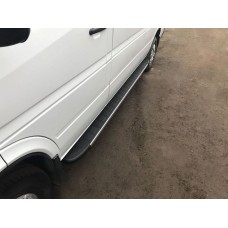Боковые пороги Duru (2 шт., алюминий) Длинная база для Volkswagen LT 1995-2006 гг
