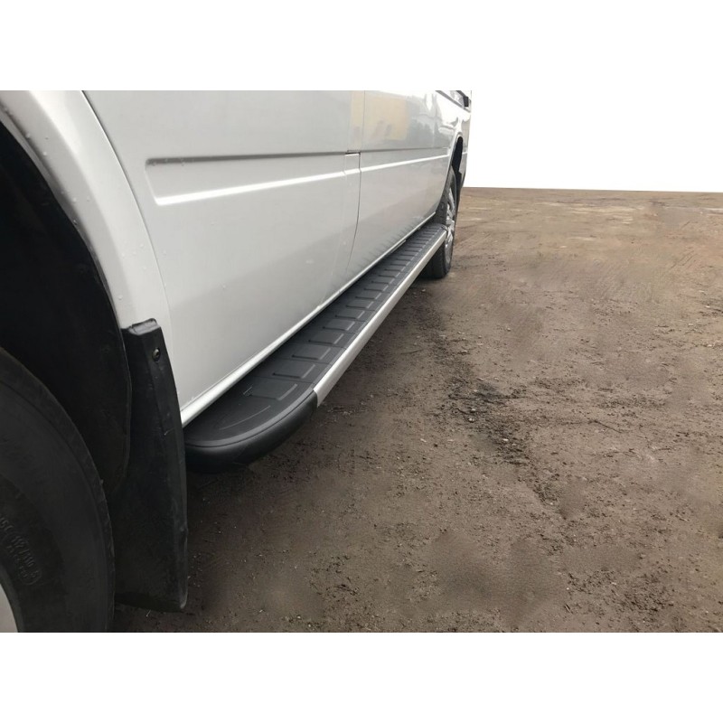 Бокові пороги Duru (2 шт., Алюміній) Середня база для Mercedes Sprinter W901/902/903/904/905 1995-2006 рр