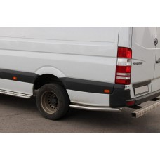 Бічні труби за заднім колесом (2 шт., нерж) ExtraLong, 60мм для Volkswagen Crafter 2006-2016 рр
