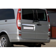 Накладка над номером (2-двер, нерж) Carmos - турецька сталь (без напису) для Mercedes Vito W639 2004-2014 рр
