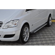 Боковые пороги Line (2 шт., алюм.) Длинная база для Mercedes Viano 2004-2014 гг