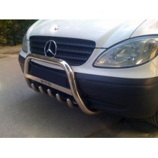 Кенгурятник WT003/004 (нерж.) 50мм, без напису для Mercedes Viano 2004-2014 рр