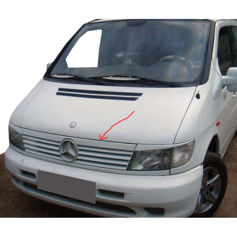 Полоска на решетку (пластик) Черный мат для Mercedes Vito W638 1996-2003 гг
