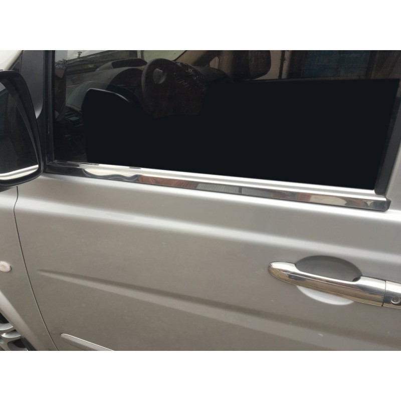 Молдинги стекол (2 шт., нерж) Carmos - Турецька сталь для Mercedes Vito W639 2004-2014 рр