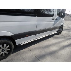 Боковые пороги DOT-Line (2 шт., алюм.) Длинная база для Mercedes Sprinter W906 2006-2018 гг