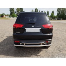 Задній захист AK002-2 (2 шт, нерж) для Mitsubishi Pajero Sport 2008-2015 рр