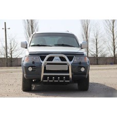 Кенгурятник QT007 (нерж) для Mitsubishi Pajero Sport 1996-2007 рр
