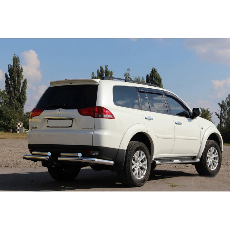 Задній захист AK003-Special (2 шт., нерж) для Mitsubishi Pajero Sport 2008-2015 рр