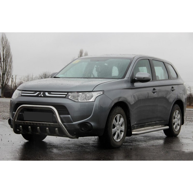 Кенгурятник WT004 (нерж.) для Mitsubishi Outlander 2012-2021 рр