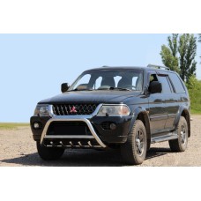 Кенгурятник WT003 (нерж) для Mitsubishi Pajero Sport 1996-2007 гг