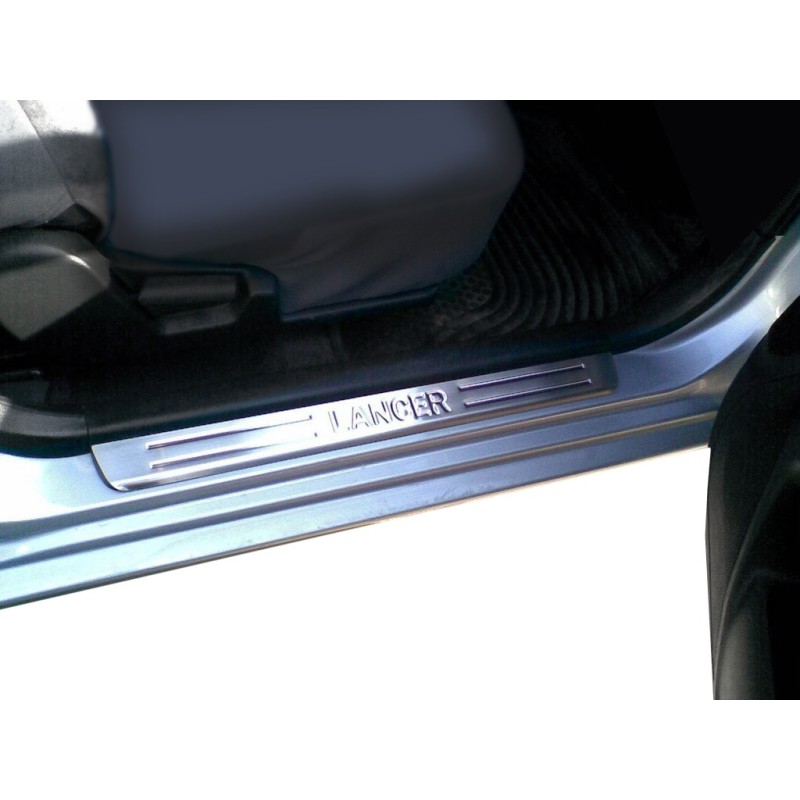 Накладки на пороги OmsaLine (4 шт, нерж) для Mitsubishi Lancer 9 2004-2008 рр