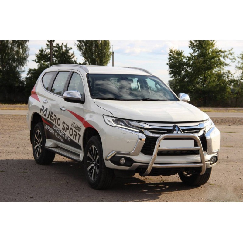 Кенгурятник WT022 (нерж) для Mitsubishi Pajero Sport 2015- рр